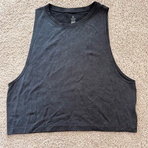 Aerie Offline Black Sleeveless Crop Top